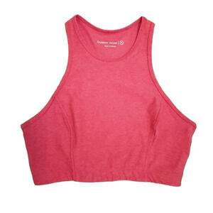 Outdoor Voices Athena Crop Tank Top Pink Compression Sleeveless Workout Shirt